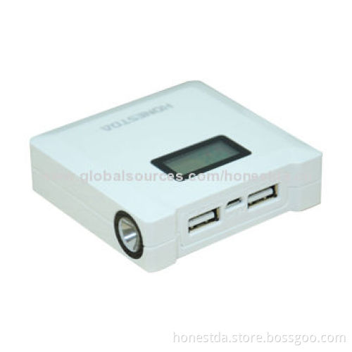 Universal Portable Mobile Power Bank with LCD Display and Dual USB Output Port